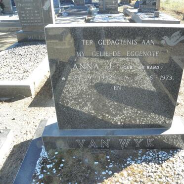 WYK Anna J., van nee DU RAND 1902-1973