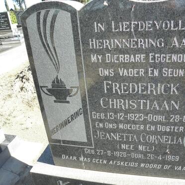 ? Frederick Christiaan 1923-1968 &amp; Jeanetta Cornelia NEL 1926-1969