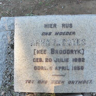 BOTES Anna L. nee BROODRYK 1882-1959