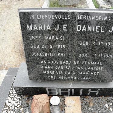 BRITS Daniel J.R. 1913-1986 &amp; Maria J.E. MARAIS 1915-1981