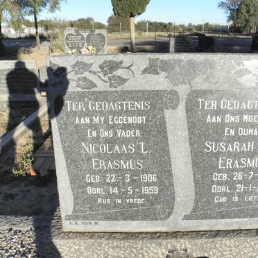 ERASMUS Nicolaas L. 1906-1959 &amp; Susarah J.S. 1905-1976
