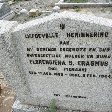 ERASMUS Florendiena S. nee PIENAAR 1889-1944