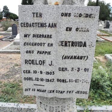 EYBERS Roelof J. 1903-1947 &amp; Gertruida J. 1901-1974