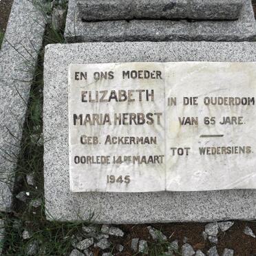 HERBST Elizabeth Maria nee ACKERMAN -1945