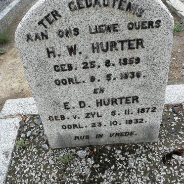 HURTER H.W. 1859-1936 &amp; E.D. V. ZYL 1872-1932