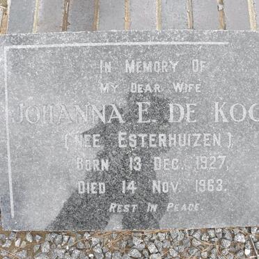 KOCKS Johanna E., de nee ESTERHUIZEN 1927-1963