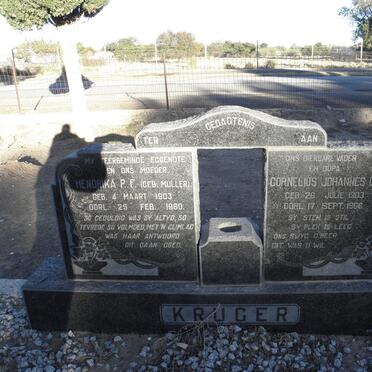 KRUGER Cornelius Johannes C. 1903-1966 &amp; Hendrika P.F. MULLER 1903-1960