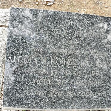 KOTZE Aletta nee BRUWER 1878-1956