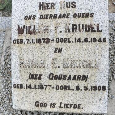 KRUGEL Willem F. 1873-1946 &amp; Maria E. GOUSAARD 1877-1908