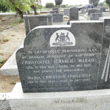 MARAIS Christoffel 1919-1957 &amp; Maria Christina PHILLIPS 1920-1990