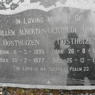 OOSTHUIZEN Willem Albertus 1895-1977 &amp; Gertrude Gladys 1902-1970