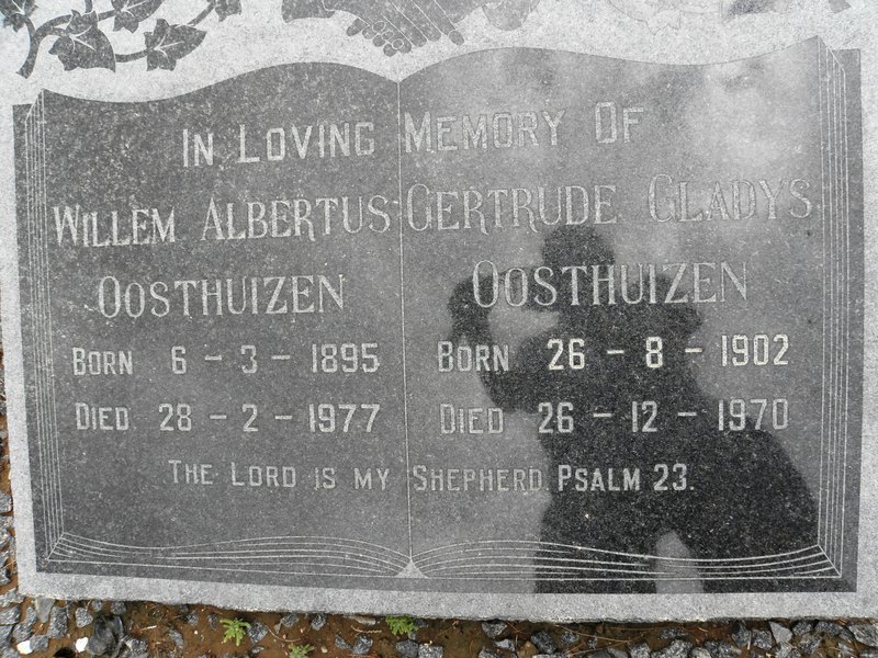 OOSTHUIZEN Willem Albertus 1895-1977 &amp; Gertrude Gladys 1902-1970