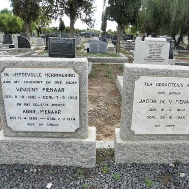 PIENAAR Vincent 1881-1953 &amp; Abbie 1889-1974 :: PIENAAR Jacob de. V. 1887-1953