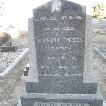 PLESSIS Elizabeth Theresa, du nee MEINTJIES 1873-1960