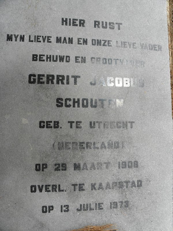 SCHOUTEN Gerrit Jacobus 1909-1973
