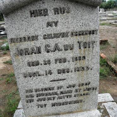 TOIT Johan C.A., du 1889-1933 :: SINCLAIR Alida C.M. weduwee DU TOIT 1890-1937