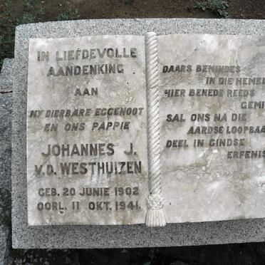 WESTHUIZEN Johannes J. v.d. 1902-1941