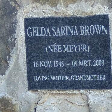 BROWN Gelda Sarina nee MEYER 1945-2009