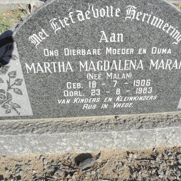 MARAIS Martha Magdalena nee MALAN 1906-1983