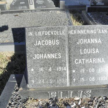 ELLIS Jacobus Johannes 1914-1998 &amp; Johanna Louisa Catharina 1919-1991