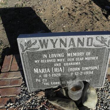 WYNAND Maria nee SIMPSON 1928-1994
