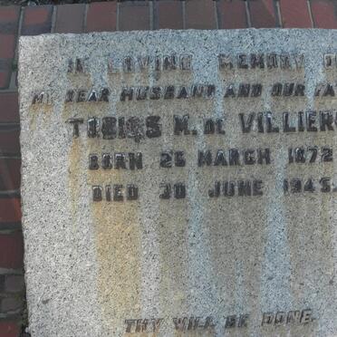 VILLIERS Tobias M., de 1872-1945