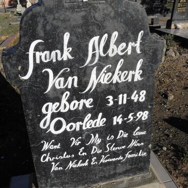 NIEKERK Frank Albert, van 1948-1998