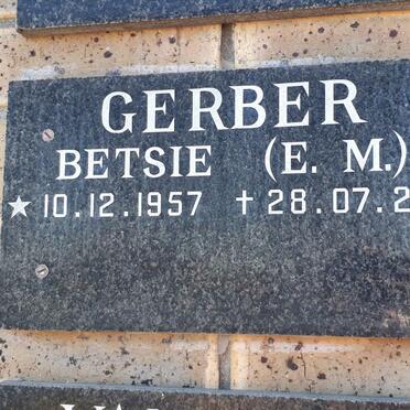 GERBER Betsie E.M. 1957-2011