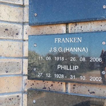 FRANKEN Phillip 1928-2002 &amp; J.S.G. 1918-2006