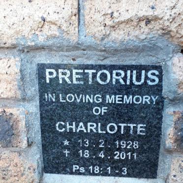 PRETORIUS Charlotte 1928-2011