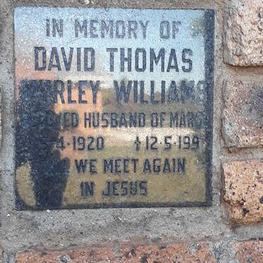 WILLIAMS David Thomas Murley 1920-1997