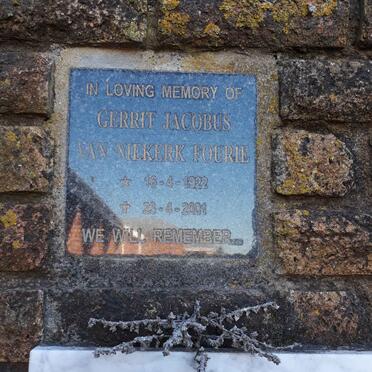 FOURIE Gerrit Jacobus van Niekerk 1922-2001