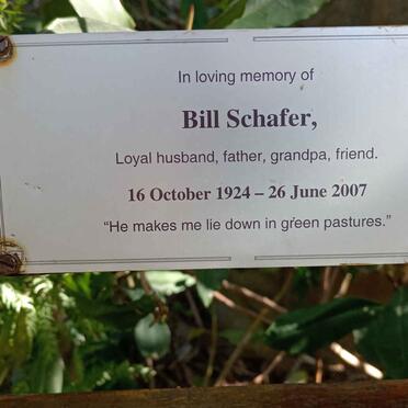 SCHAFER Bill 1924-2007