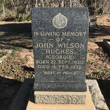 HUGHES John Wilson 1920-1952