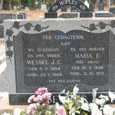 BEYERS Wessel J.C. 1894-1964 &amp; Maria E. SMAL 1898-1971