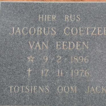EEDEN Jacobus Coetzee, van 1896-1976
