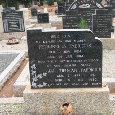 FABRICIUS Jan Tielman 1914-1980 &amp; Petronella 1924-1964