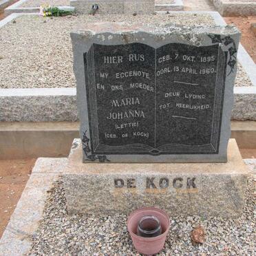 KOCK Maria Johanna, de nee DE KOCK 1895-1960