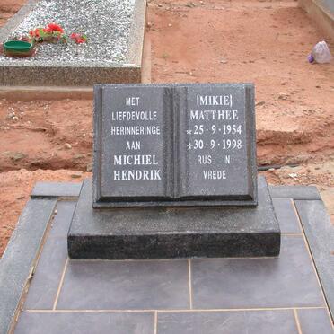 MATTHEE Michiel Hendrik 1954-1998