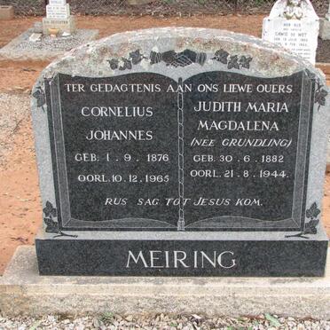MEIRING Cornelius Johannes 1876-1965 &amp; Judith Maria Magdalena GRUNDLING 1882-1944