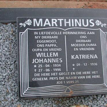 MARTHINUS Willem Johannes 1934-1996 &amp; Katriena 1936-