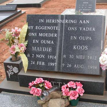 MATTHEE Koos 1912-1998 &amp; Maydie 1914-1997