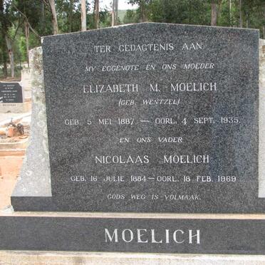 MOELICH Nicolaas 1884-1969 &amp; Elizabeth M. WENTZEL 1887-1935