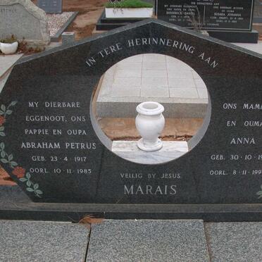 MARAIS Abraham Petrus 1917-1985 &amp; Anna 1914-1997