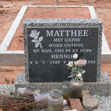 MATTHEE Hennie 1920-1995