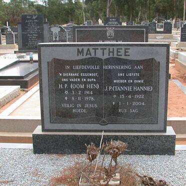MATHEE H.P. 1914-1978 &amp; J.P. 1922-2004