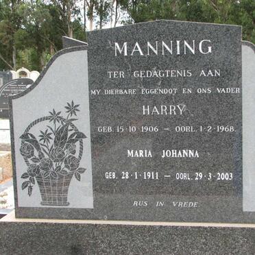 MANNING Harry 1906-1968 &amp; Maria Johanna 1911-2003