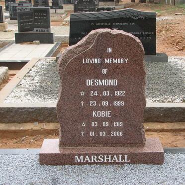 MARSHALL Desmond 1922-1999 &amp; Kobie 1919-2006
