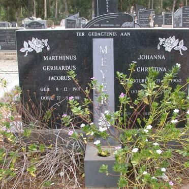 MEYER Marthinus Gerhardus Jacobus 1907-1981 &amp; Johanna Christina JOUBERT 1900-