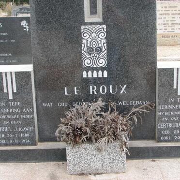 ROUX Gabriel J., le 1888-1974 &amp; Gertruida J. DE WET 1891-1961